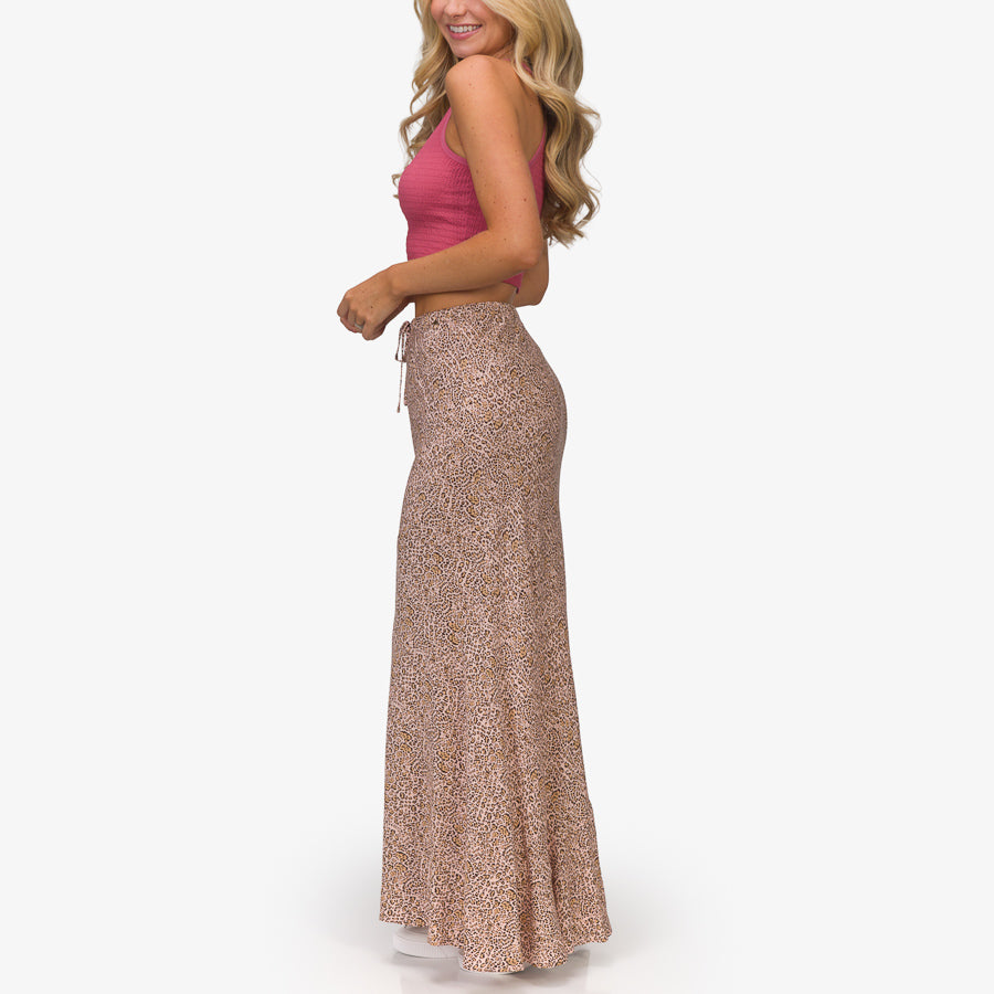 Long leopard-print skirt